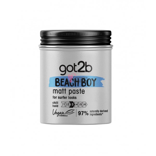 Guma modelatoare pentru par Got2B Beach Boy pentru fixare medie, 100 ml